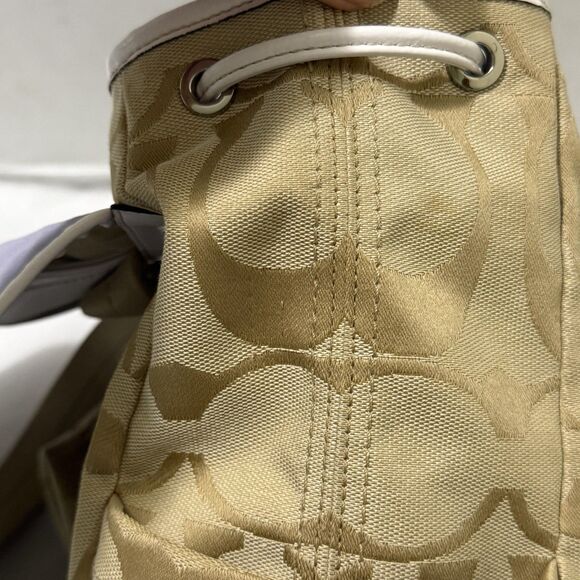 Coach Kyra Daisy Y2K Tan Beige White Backpack Bag Charms Utility Preppy GUC - Picture 13 of 13